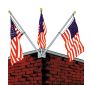 9' Streaming Triple Corner Mount Flagpole Set